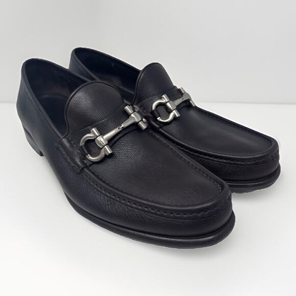 Salvatore Ferragamo Other - Salvatore Ferragamo Pebble Calf Mens Loafers Mason US 11D Dark Brown